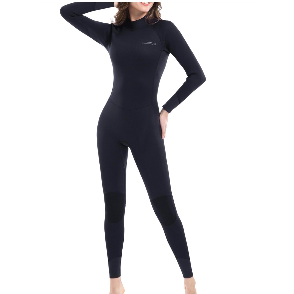 Dark Lightning FullBody Wetsuit Women XS Black NEW 3/2mm Neoprene Surfing Diving